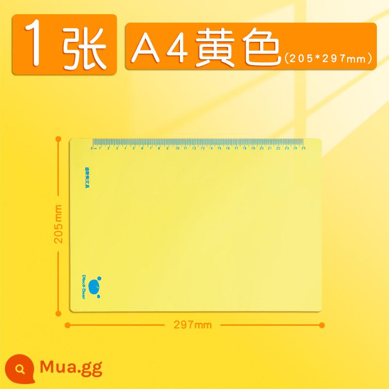 Bảng giấy để bàn A4 học sinh tiểu học sử dụng bảng viết silicon mềm cho kỳ thi này viết đặc biệt khổ lớn A3 bằng nhựa trong suốt dày giấy kiểm tra bảng trẻ em dễ thương bảng viết thư pháp nhỏ tươi Hàn Quốc - A4 màu vàng 1 tờ