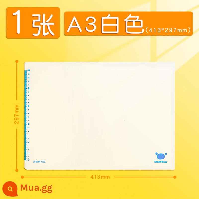 Bảng giấy để bàn A4 học sinh tiểu học sử dụng bảng viết silicon mềm cho kỳ thi này viết đặc biệt khổ lớn A3 bằng nhựa trong suốt dày giấy kiểm tra bảng trẻ em dễ thương bảng viết thư pháp nhỏ tươi Hàn Quốc - A3 trắng 1 tờ