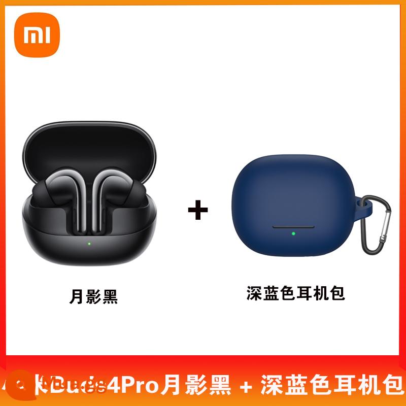 Mới Xiaomi Buds4Pro Tai nghe Bluetooth khử tiếng ồn thực sự không dây Redmi Xiaomi In-Ear Điện thoại thể thao phổ thông - Hộp đựng tai nghe Xiaomi Buds4Pro Moon Shadow Black + Dark Blue Gửi SF Express