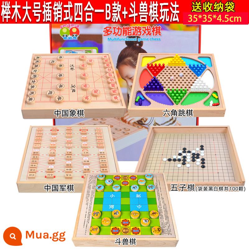 Bay Cờ đam Cờ đam Backgammon Chiến đấu Thú Cờ vua Xếp hình trẻ em Trò chơi đa chức năng Cờ vua Đồ chơi sinh nhật Quà tặng sinh nhật - Năm trong một lớn (cờ caro, cờ thỏ cáo, cờ vua, cờ quân, cờ thú)