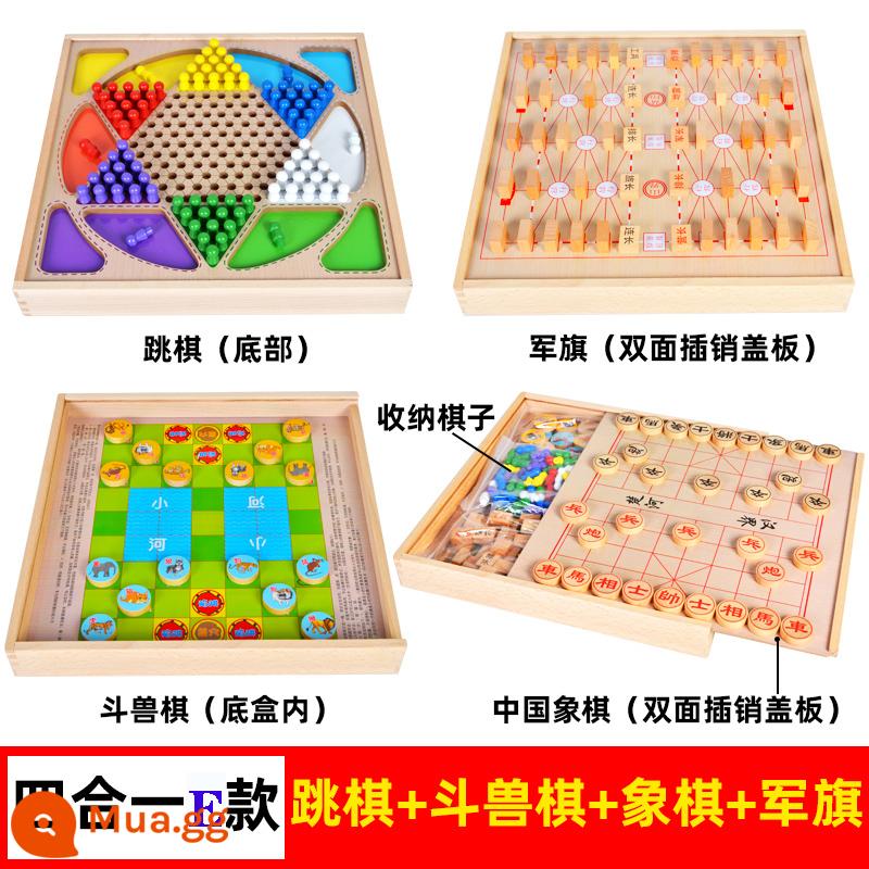 Bay Cờ đam Cờ đam Backgammon Chiến đấu Thú Cờ vua Xếp hình trẻ em Trò chơi đa chức năng Cờ vua Đồ chơi sinh nhật Quà tặng sinh nhật - Bốn trong một lớn (cờ caro + cờ thú + cờ vua + cờ quân)