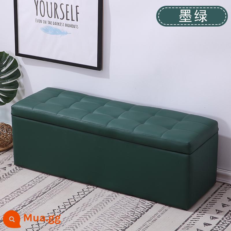 Cửa hàng quần áo sofa băng ghế dự bị lưu trữ phù hợp phòng phân còn lại phân giày cửa hàng thay đổi phân giày dài bệ da bến tàu - Màu xanh lá cây đậm