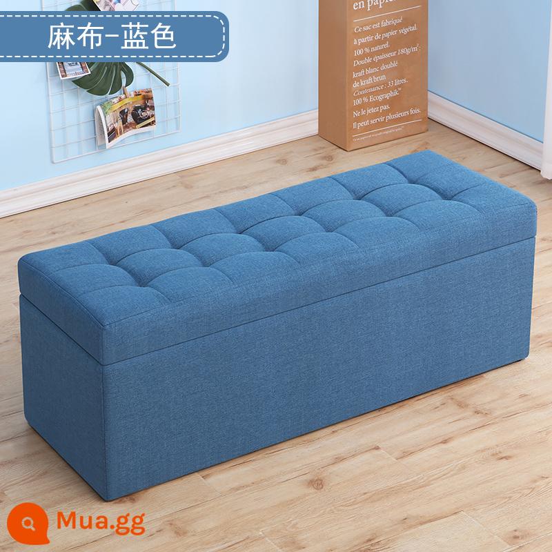 Cửa hàng quần áo sofa băng ghế dự bị lưu trữ phù hợp phòng phân còn lại phân giày cửa hàng thay đổi phân giày dài bệ da bến tàu - Vải bố màu xanh