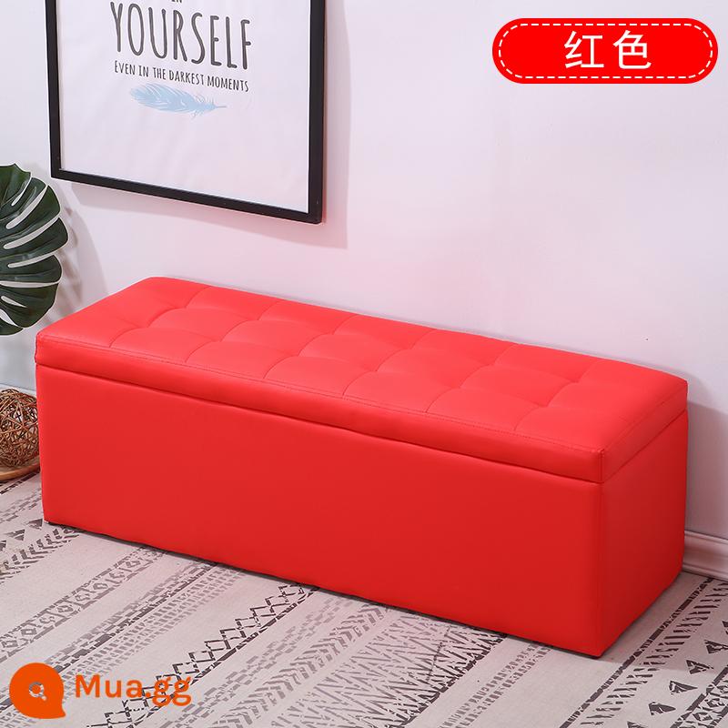 Cửa hàng quần áo sofa băng ghế dự bị lưu trữ phù hợp phòng phân còn lại phân giày cửa hàng thay đổi phân giày dài bệ da bến tàu - màu đỏ