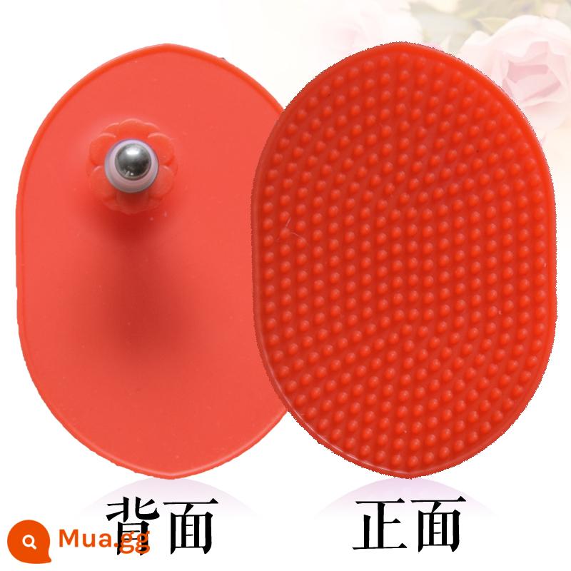 Bàn chải kinh tuyến silicone mềm cơ thể bàn chải làm đẹp nói chung năm yếu tố bàn chải gân đốt cháy mỡ bụng Bàn chải massage chân tại nhà - Mẫu bi thép/Đĩa đơn màu đỏ/Tặng tinh dầu + sơ đồ huyệt đạo