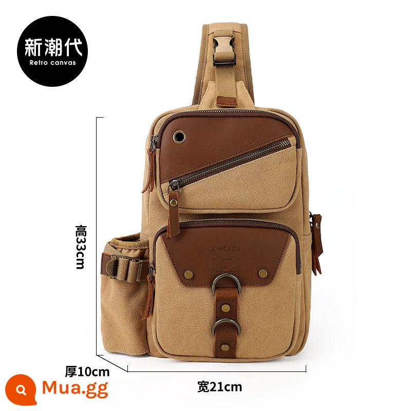 Xinchao Dai Boiler Men Crossbody Túi Giải trí Túi vai Đa thời trang đa chức năng khác nhau - Kaki phiên bản nâng cấp