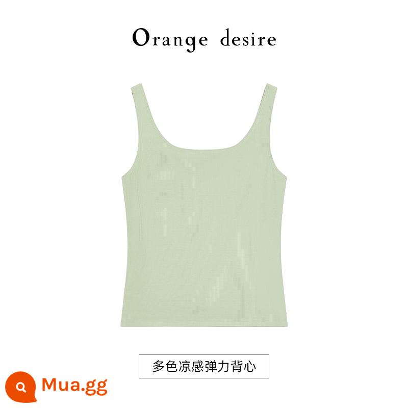 Orange Desire nhiệt độ không đổi thoáng mát Yếm nữ mùa hè 2023 phong cách mới bên trong đáy trên áo khoác ngoài ins - Xanh kem