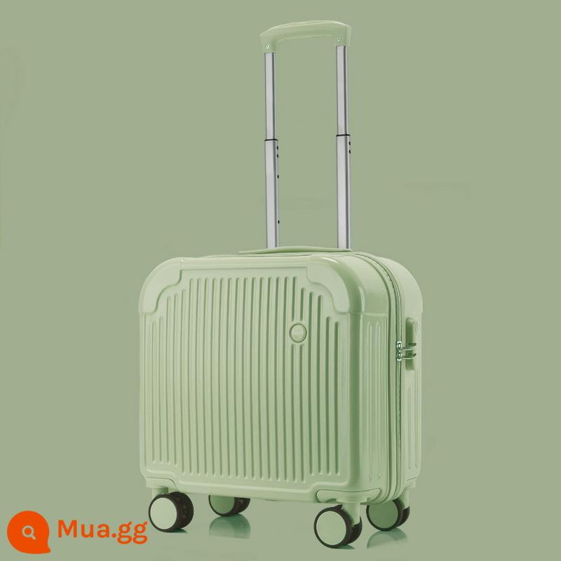 Nhỏ 18 inch hành lý nữ ánh sáng nội trú xe đẩy trẻ em im lặng đa năng bánh xe đi công tác khoảng cách ngắn vali 20 - màu xanh ô liu