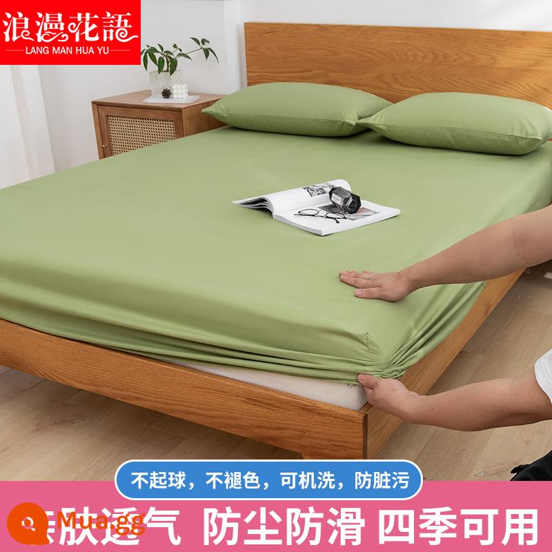 Ga trải giường cố định một mảnh cotton giặt sạch chống trượt ga trải giường Simmons bao gồm tấm ga trải giường bảo vệ chống bụi - Matcha xanh - nên lấy hai miếng và thay đổi chúng