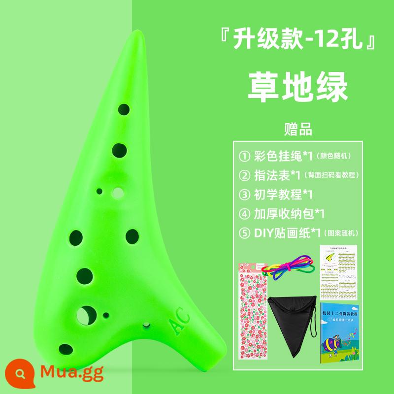 Ve Sầu Vàng Ocarina 12 Lỗ Nhựa Nhựa Alto C Giai Điệu 12 Lỗ AC Giai Điệu Ocarina Chống Rơi Học Sinh Người Mới Bắt Đầu - Nâng cấp màu xanh alto + quà tặng miễn phí + tài liệu giảng dạy + túi