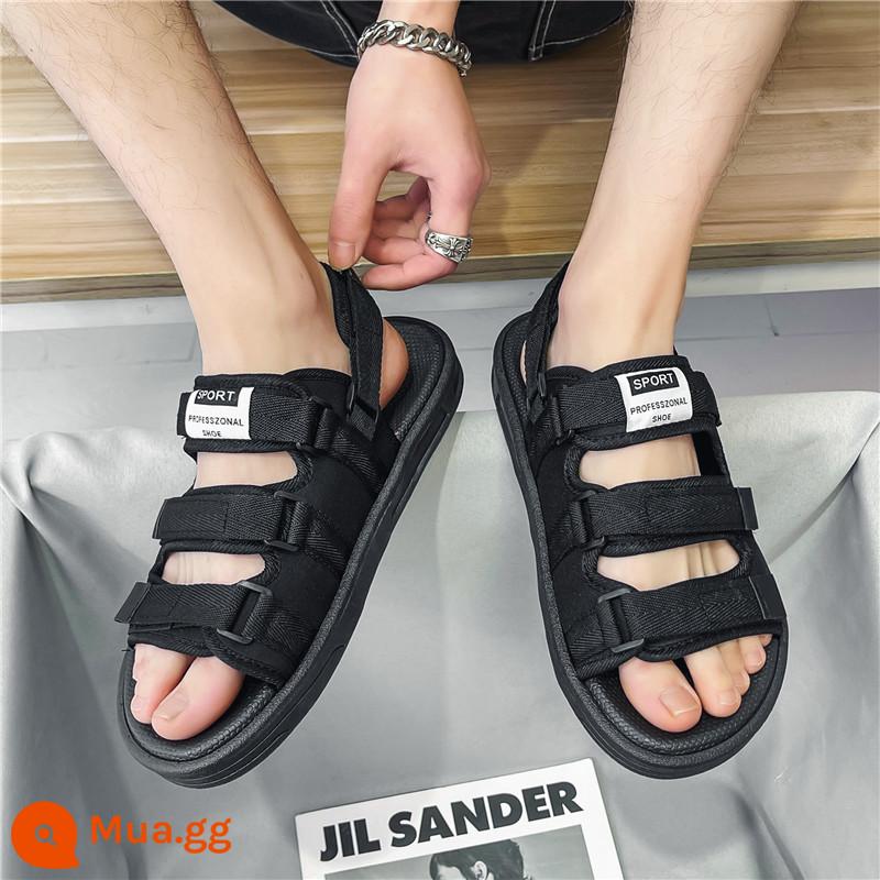 Sandals nam 2023 xu hướng thể thao chống trượt giày đi biển nam mới xì teen Việt Nam đế dày - [Phong cách đa năng] Màu đen tuyền