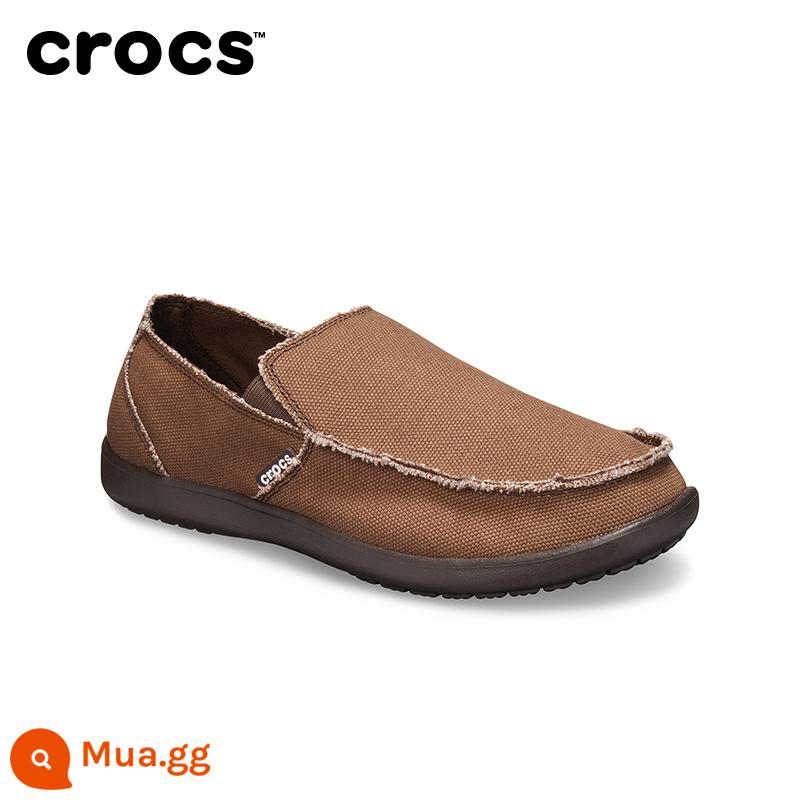 Giày thể thao ngoài trời CrocsCRORS giày lười nam vải bố Slip on Santa Cruz|10128 - Cà phê đen/cà phê đen-22Z