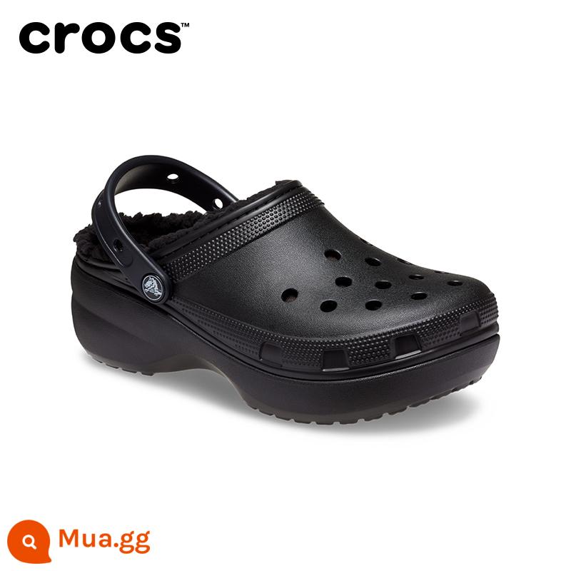 Giày Crocs cotton ấm áp CRORS đế dày hình đám mây cotton ấm áp đi biển dép xỏ ngón cho nữ | 207938 - Đen-001