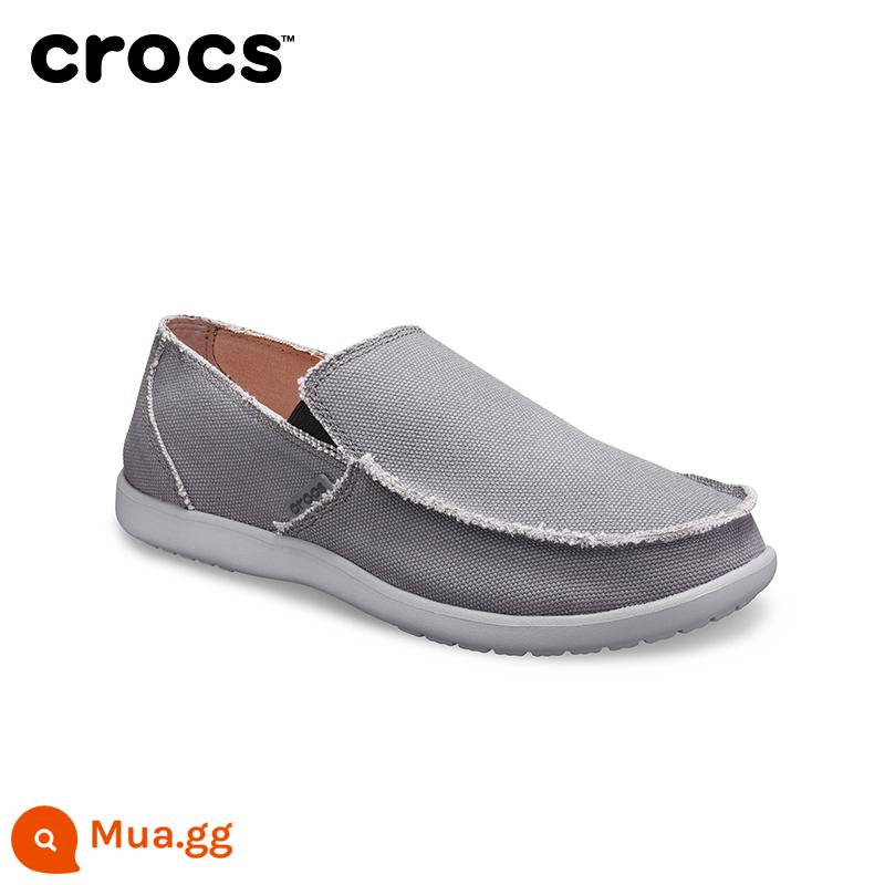 Giày thể thao ngoài trời CrocsCRORS giày lười nam vải bố Slip on Santa Cruz|10128 - Xám than/Xám nhạt-01W