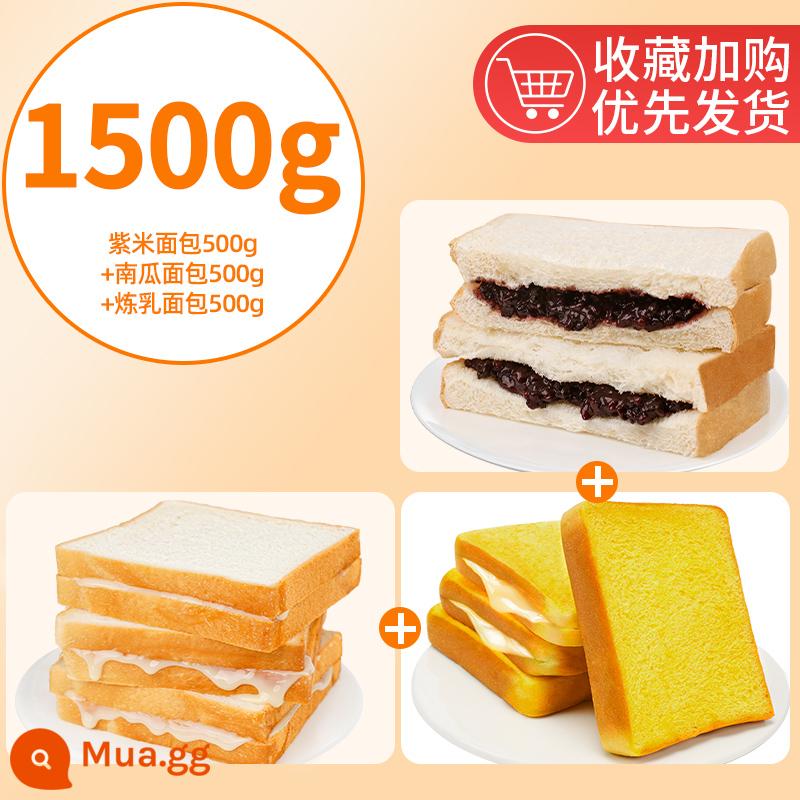 Bánh mì gạo tím Hongyi toàn bộ hộp bánh mì bánh mì bánh mì bánh mì - Hot sale 3 hộp bánh mì [gạo tím + bí đỏ + sữa đặc] tổng 1500g (chỉ 27.8)