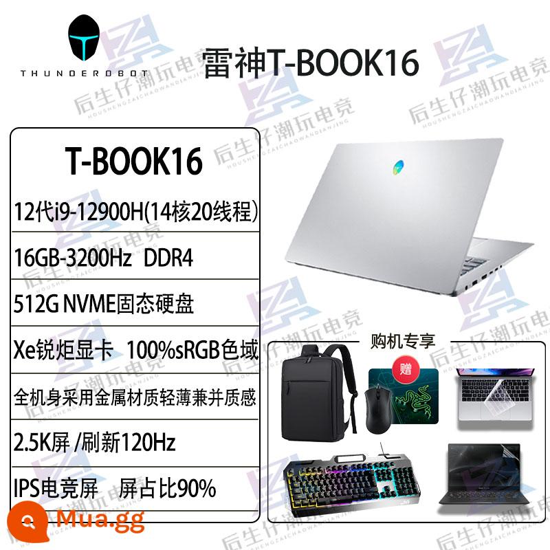 Thor (ThundeRobot) T-BOOK 16-inch vi xử lý I9 thế hệ thứ 12 hiệu năng máy tính xách tay mỏng nhẹ - i9-12900H Card đồ họa Xe Iris 100%/2.5K