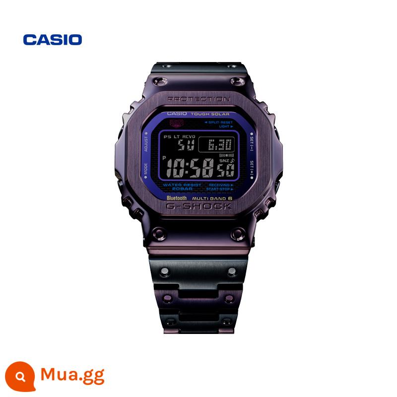 Cửa hàng hàng đầu của Casio GMW-B5000 xu hướng phổ biến đồng hồ mặt vuông kim loại nhỏ CASIO G-SHOCK chính thức - GMW-B5000PB-6PRT