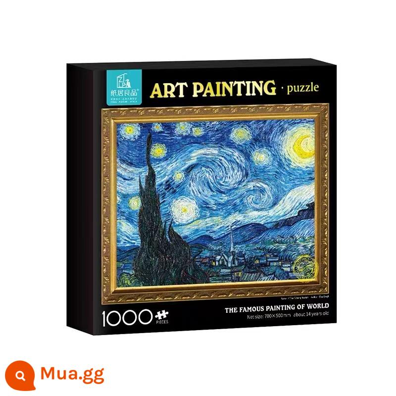 Đồ Chơi Ghép Hình 1000 Mảnh Người Lớn Giải Khó Bức Tranh Nổi Tiếng Thế Giới Mona Lisa Van Gogh Xếp Hình Đêm Trăng Đầy Sao 1981 - [Phiên bản dập nóng] Đêm trăng đầy sao-1000 miếng