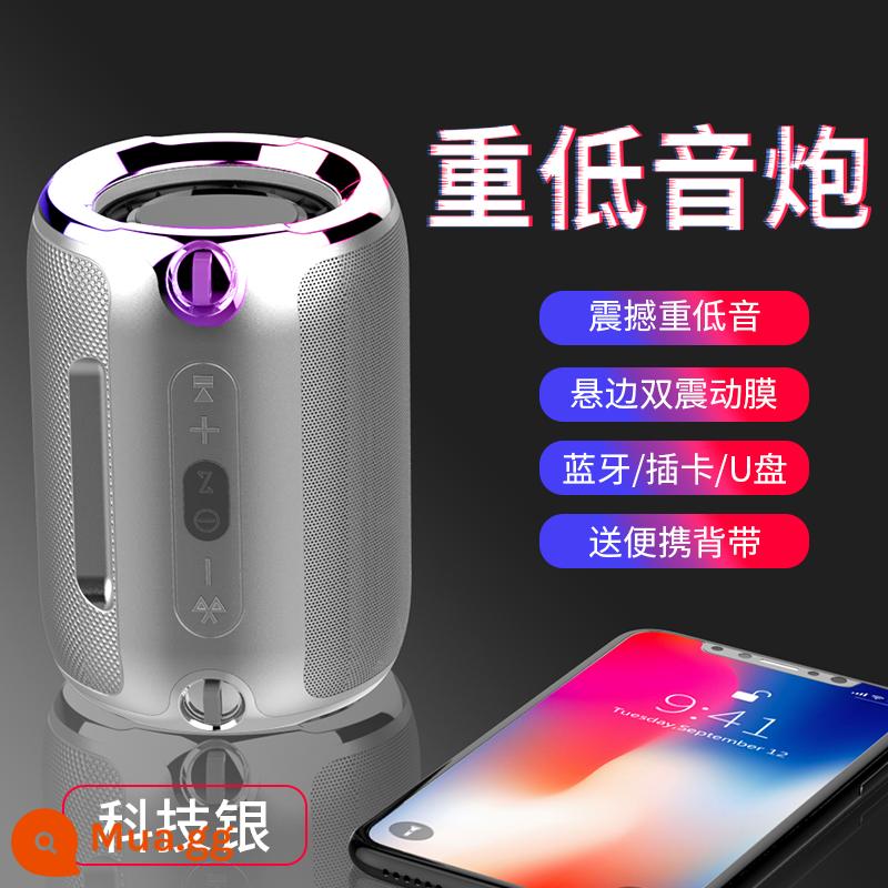 Loa Bluetooth nhỏ mini di động nhỏ âm thanh gia đình không dây quá cân loa siêu trầm thẻ ngoài trời chất lượng cao - Công nghệ Bạc [Loa siêu trầm vòm 9D + Chất lượng âm thanh mức HIFI + Tuổi thọ pin siêu dài]