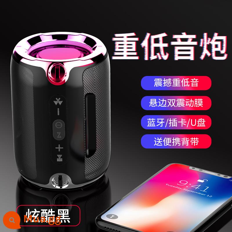 Loa Bluetooth nhỏ mini di động nhỏ âm thanh gia đình không dây quá cân loa siêu trầm thẻ ngoài trời chất lượng cao - Màu đen mát [Âm trầm vòm 9D + Chất lượng âm thanh mức HIFI + Tuổi thọ pin siêu dài]