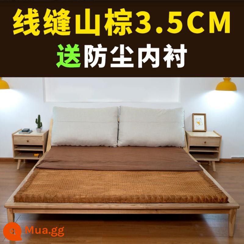 Nệm cọ núi thủ công chú Brown, thảm cọ dừa cứng, lòng bàn tay bảo vệ cột sống tự nhiên, chiếu tatami trẻ em, gấp không keo theo yêu cầu - Tấm lót màu nâu núi 3,5 (bao gồm tấm che bụi)