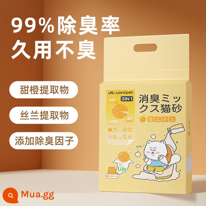 UOMIPET hồng hỗn hợp cát vệ sinh cho mèo miễn phí vận chuyển 20kg đậu phụ mèo bentonite 10kg khử mùi ít bụi - [Nâng cấp khử mùi] Cát mèo màu cam 2,5kg (tỷ lệ khử mùi 99%)