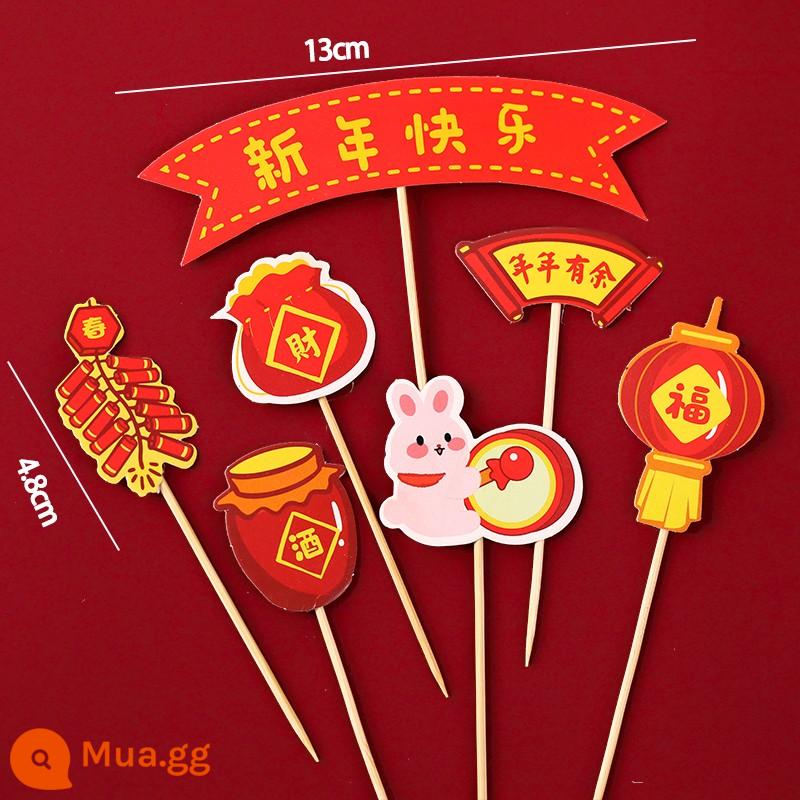 2023 Năm Mới 9 Lưới Cupcake Hộp Muffin Cup Trong Suốt Di Động Bao Bì Hộp Năm Mới Trang Trí Bánh Cắm - Thiết kế và tô màu bộ bảy món Tết 10 bộ