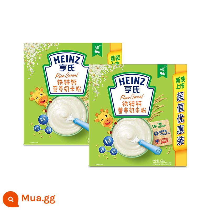 Bột gạo Heinz Prebiotic FOS cho trẻ sơ sinh 6 tháng tuổi thực phẩm bổ sung canxi sắt kẽm ngũ cốc dinh dưỡng rau củ - [6+Kết hợp đặc biệt sắt, kẽm và canxi 2] Mì gạo dinh dưỡng sắt, kẽm và canxi 400g*2 hộp