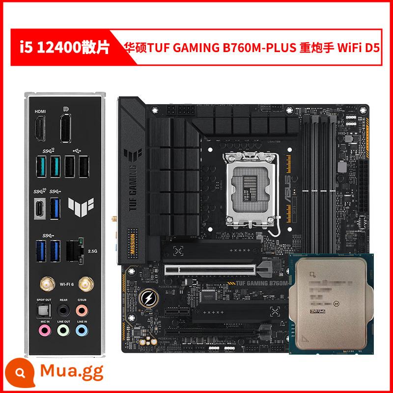 Bộ bo mạch chủ CPU phân tán Inteli5 12400 i512400 12400 với MSI ASUS B660H610 - i5 12400 lỏng chip + ASUS TUF B760M-PLUS WiFi D5