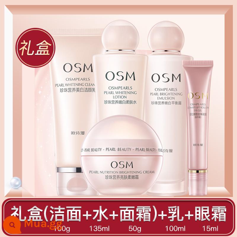 Osman Official Flagship Store Trang Web Chính Thức Chính Hãng Nước Sữa Bộ Làm Trắng Da Trị Mụn Dưỡng Ẩm Trọn Bộ Mỹ Phẩm Chăm Sóc Da Nữ - ③[❤Hộp quà 5 món] (sữa rửa mặt + nước + kem) hộp quà + kem dưỡng + kem mắt