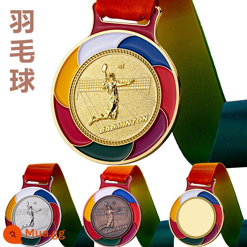 Huy chương pha lê tùy chỉnh trò chơi marathon bóng đá bóng rổ bóng bàn cầu lông kính kim loại nhỏ niêm yết tùy chỉnh - Cầu lông mới - vàng, bạc và đồng tùy chọn