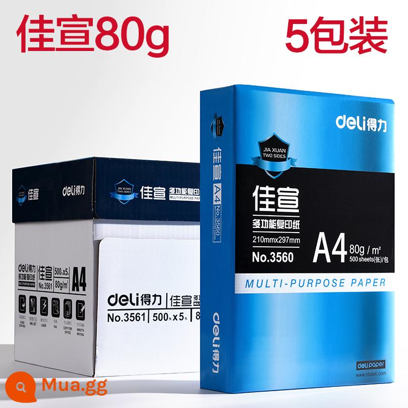 Giấy photocopy A4 mạnh mẽ 5 bao bì in giấy trắng 70g nguyên hộp Giấy A4 500 tờ giấy in a4 80g giấy văn phòng giấy nháp a4 sinh viên dùng giấy A4 giấy photocopy a4 một hộp sỉ miễn phí vận chuyển - [Giấy tốt cổ điển] Jiaxuan 80g 5 gói tổng cộng 2500 tờ