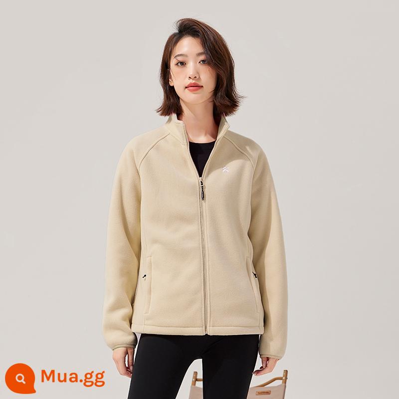 Trailblazer Nỉ Nam Mùa Xuân 2 Mặt Nỉ Áo Khoác Nỉ Dày Áo Lót Ấm Cardigan - Phong cách kaki nữ