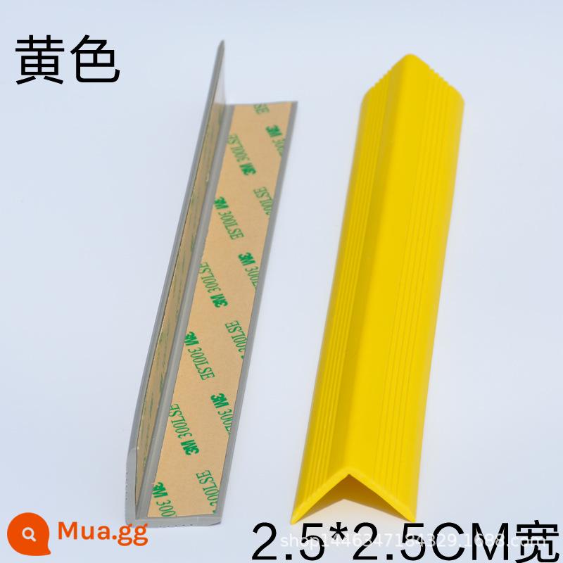 PVC tự dính bậc cầu thang pad bậc mẫu giáo góc chống va chạm dải chống trượt sàn ngoài trời dải cạnh - [Mẫu V được nâng cấp chống thấm nước và chống nấm mốc] rộng 2,5 * 2,5 cm màu vàng 1 mét (cứ 5 miếng lấy 1 miếng cùng kiểu)