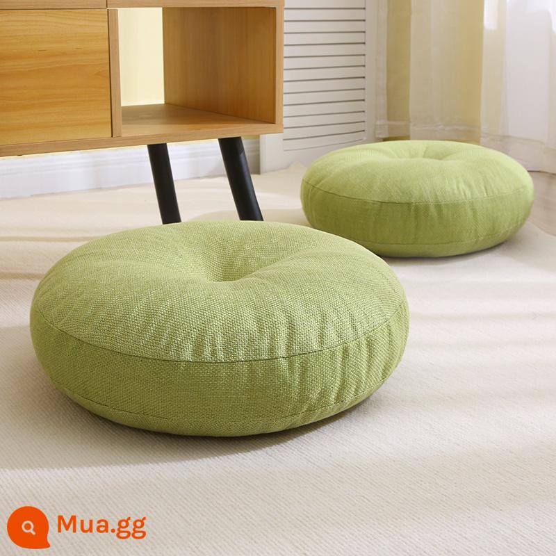 Bông và vải lanh đệm futon dày tròn phong cách Nhật Bản ban công bay cửa sổ sàn lười chiếu tatami đệm phòng ngủ đệm đệm - Matcha Green