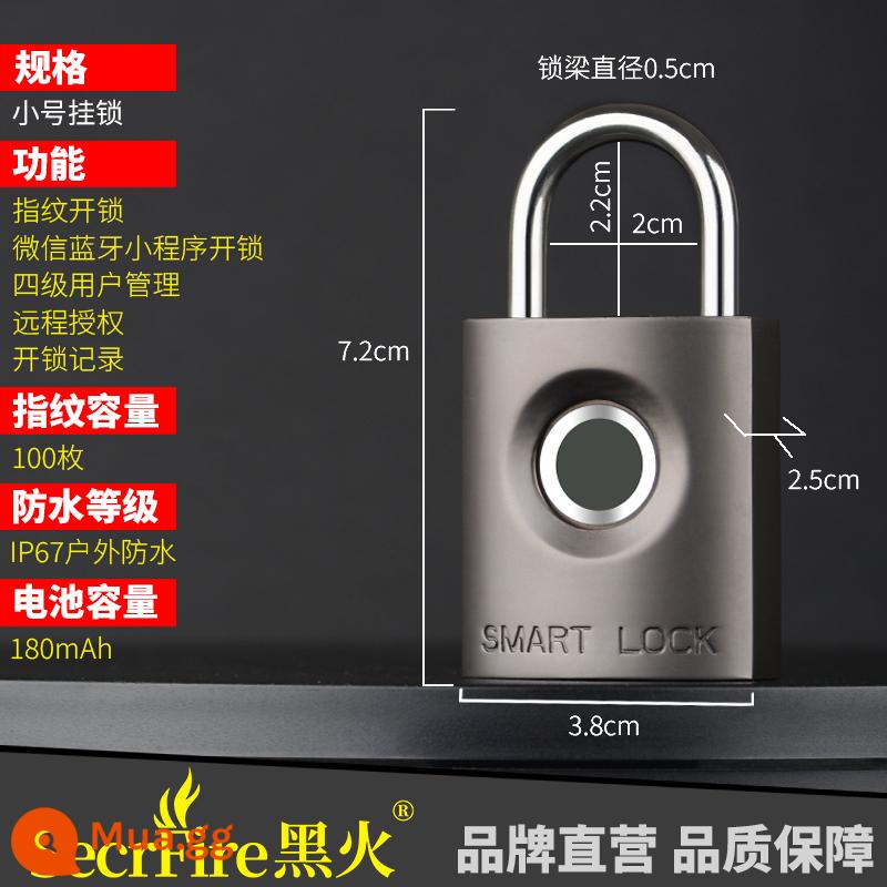 Đen lửa thông minh Bluetooth khóa vân tay ngăn kéo tủ nhỏ lưu trữ cửa tủ ký túc xá sinh viên nhà điều khiển từ xa khóa phím - Chương trình nhỏ WeChat + 100 dấu vân tay Tài khoản nhỏ