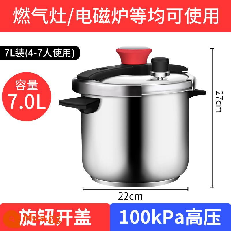 Đôi Hạnh Phúc Nồi Áp Suất Thép Không Gỉ 304 Công Suất Lớn Khí Gia Đình Cảm Ứng Đa Năng Chống Cháy Nổ Nồi Áp Suất - 22cm 7L/Bếp ga thông thường/dành cho 4-7 người