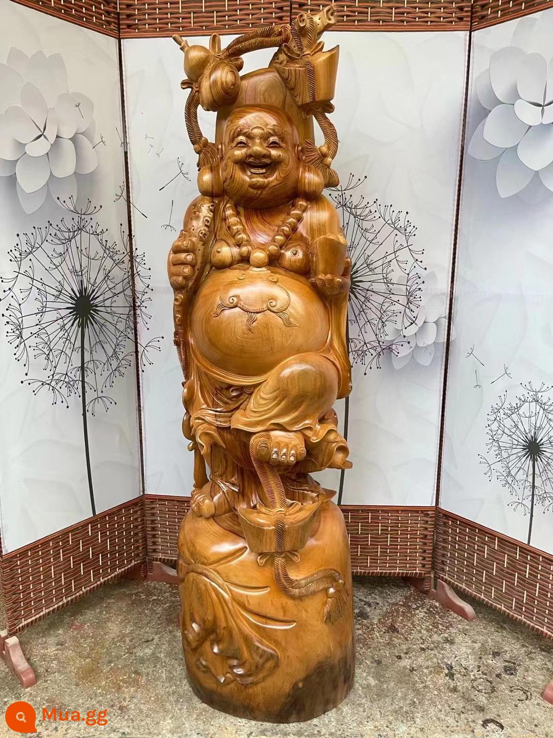 Red Bean Suska Eagle Maitreya Guan Gong Guan Guan Guanyin như ya Baeen chạm khắc chiến dịch điều khiển bằng gỗ nụ cười Phật - Long Não (Phật Di Lặc) dài 50 rộng 46 cao 170