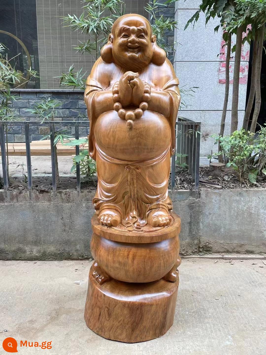 Red Bean Suska Eagle Maitreya Guan Gong Guan Guan Guanyin như ya Baeen chạm khắc chiến dịch điều khiển bằng gỗ nụ cười Phật - Gỗ long não (Gong Xi Fa Cai) dài 50 rộng 50 cao 166