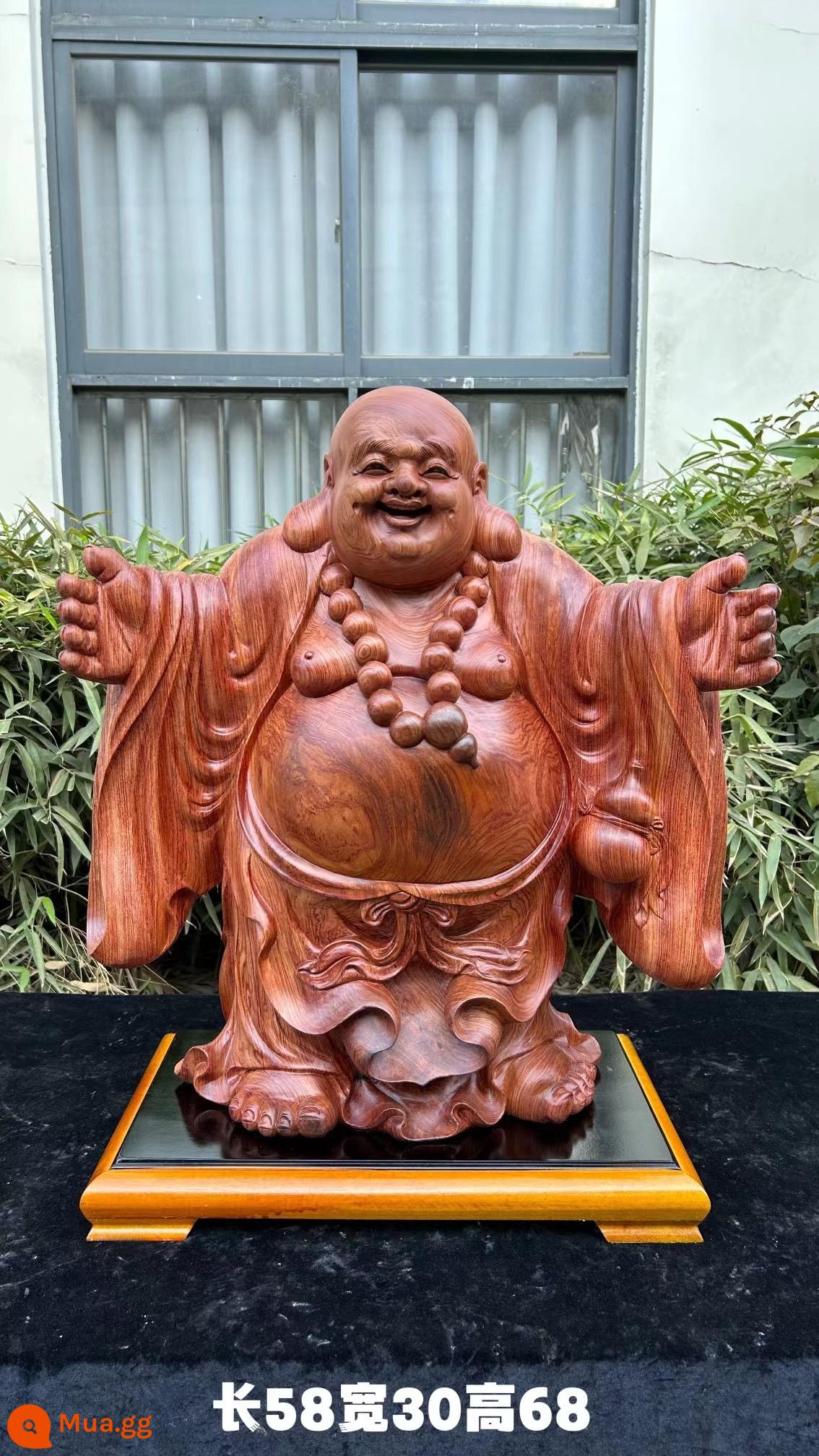 Red Bean Suska Eagle Maitreya Guan Gong Guan Guan Guanyin như ya Baeen chạm khắc chiến dịch điều khiển bằng gỗ nụ cười Phật - Phật Di Lặc/Chiều dài 58 Chiều rộng 30 Chiều cao 68