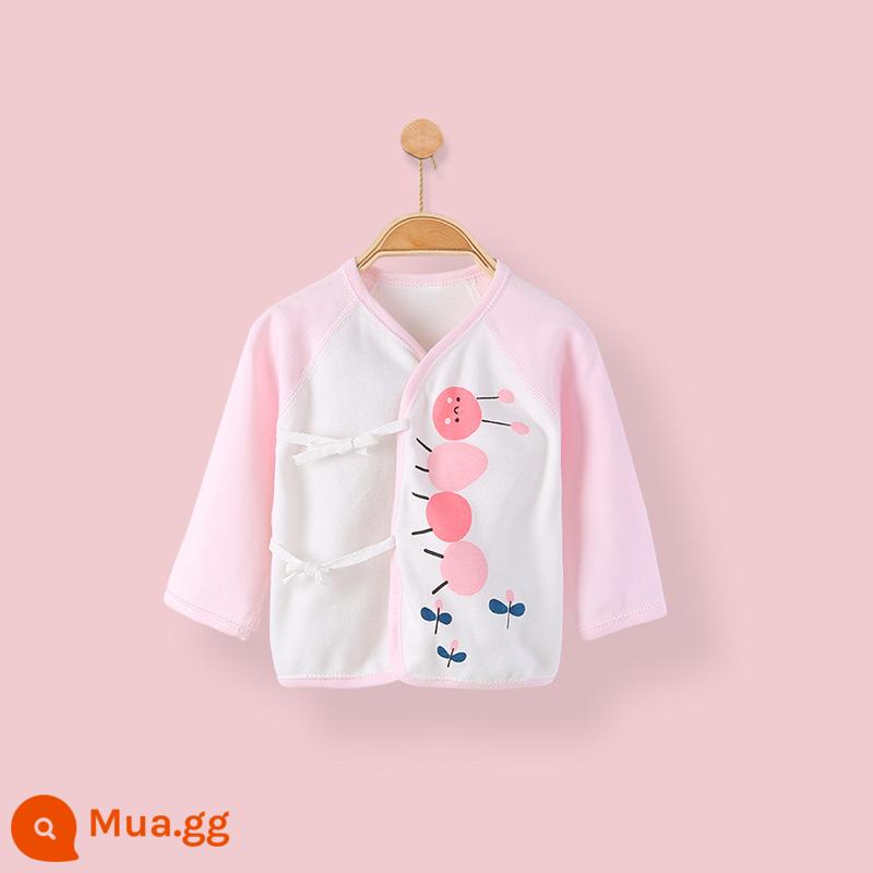 Quần áo sơ sinh cotton nguyên chất tay dài nửa lưng bé sơ sinh áo nhà sư quần áo mùa xuân quần lót - sâu bướm lớn