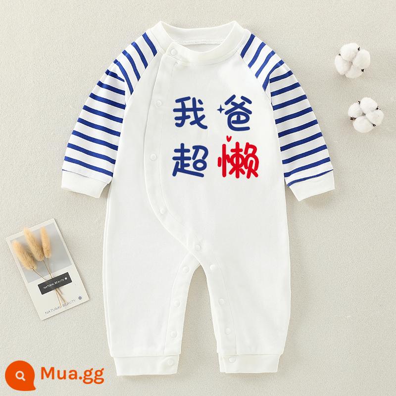 Jingqi quần áo trẻ sơ sinh bé mùa thu và mùa đông áo liền quần cotton nguyên chất đồ ngủ quốc triều Trung Quốc áo liền quần gió bò quần áo - Bố tôi siêu lười