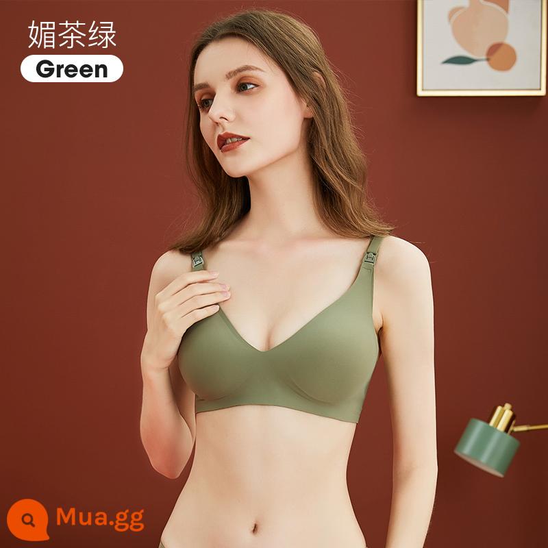 Jingqi Thai Sản Điều Dưỡng Áo Ngực Mang Thai Đặc Biệt Sau Sinh Cho Con Bú Sữa Mẹ Thoải Mái Áo Ngực Push-Up Chống Chảy Xệ Áo Ngực - Meicha Green [Keo Bobo tốt cho sức khỏe, ăn từng miếng đều an toàn] [Đã sửa để không hết cốc]