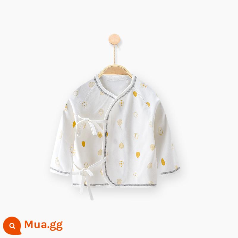 Quần áo sơ sinh cotton nguyên chất tay dài nửa lưng bé sơ sinh áo nhà sư quần áo mùa xuân quần lót - giọt nước màu vàng