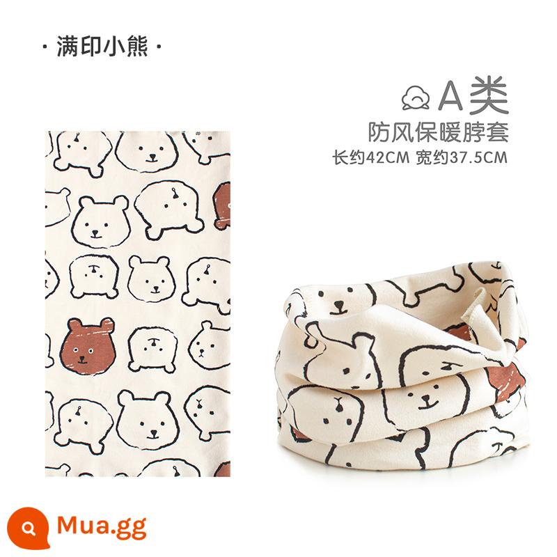 Jingqi Trẻ Em Khăn Choàng Mùa Đông Cho Bé Chống Gió Khăn Ấm Thu Đông Bé Trai Và Bé Gái Cotton Nguyên Chất Cho Bé Dễ Thương Quấn Cổ - Gấu in khắp nơi