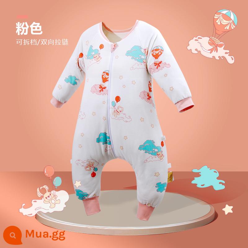 Túi ngủ cho bé Jingqi mùa xuân, mùa thu và mùa đông kẹp tóc trẻ em cotton chống đá chăn dày xẻ chân cho bé cotton nguyên chất phổ biến cho tất cả các mùa - Mẫu mùa xuân và mùa thu [nhiệt độ phòng khuyến nghị 15-25oC] màu hồng