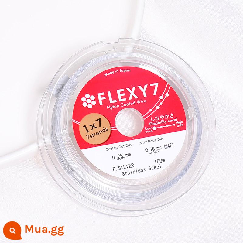 Nhật Bản FLEXY7 Dây Vàng Dây Mềm Dây Thép Handmade Tự Làm Dây Tay Hình Vòng Cổ Trang Sức Dây Phụ Kiện Trang Sức - Bạc trắng 0,25MM 1 mét