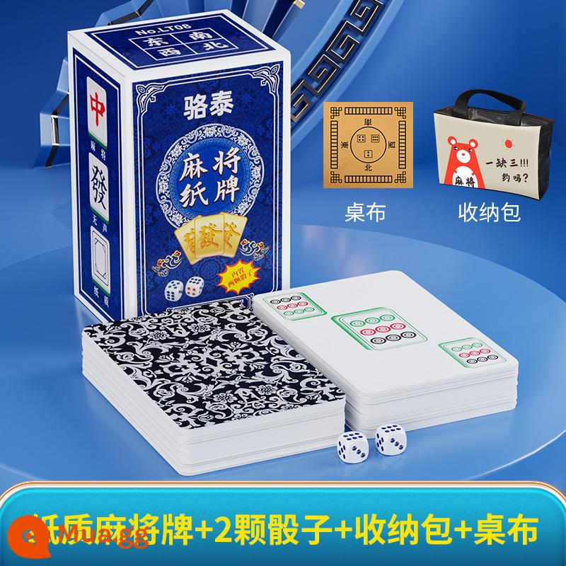 Solitaire Mahjong Poker Cards Di Động Nhà Dày Bền Du Lịch Nhựa Chống Thấm Nước Chim Sẻ 144 Đặc Biệt Solitaires - 1 cặp phiên bản rộng - gạch mạt chược giấy + túi đựng di động + thảm trải bàn / xúc xắc miễn phí *2