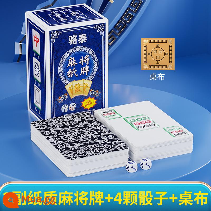 Solitaire Mahjong Poker Cards Di Động Nhà Dày Bền Du Lịch Nhựa Chống Thấm Nước Chim Sẻ 144 Đặc Biệt Solitaires - 2 cặp gạch mạt chược giấy phiên bản rộng + thảm trải bàn bằng da/xúc xắc miễn phí*4