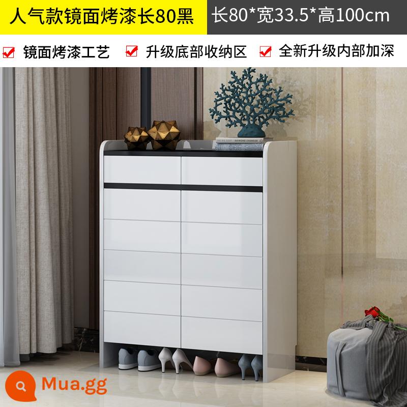 Tủ giày cửa nhà dung tích lớn cửa nhập đơn giản hiện đại nhập hiên tủ phòng khách tủ đựng đồ mới 2022 - Mẫu áo dài đen 80 được ưa chuộng